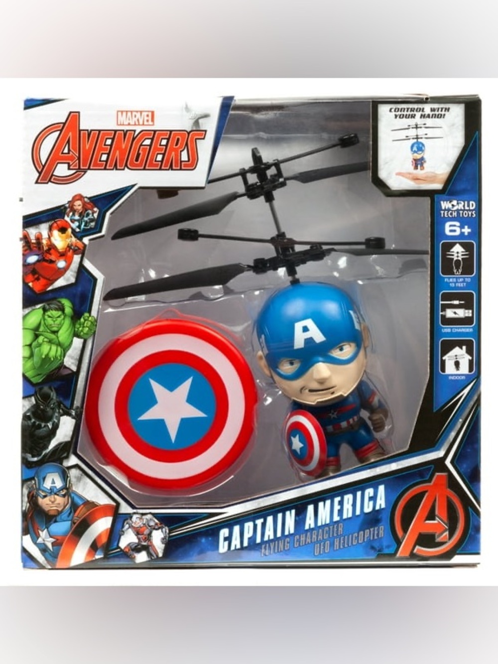NWT/Marvel Captain America Flying UFO helicopter